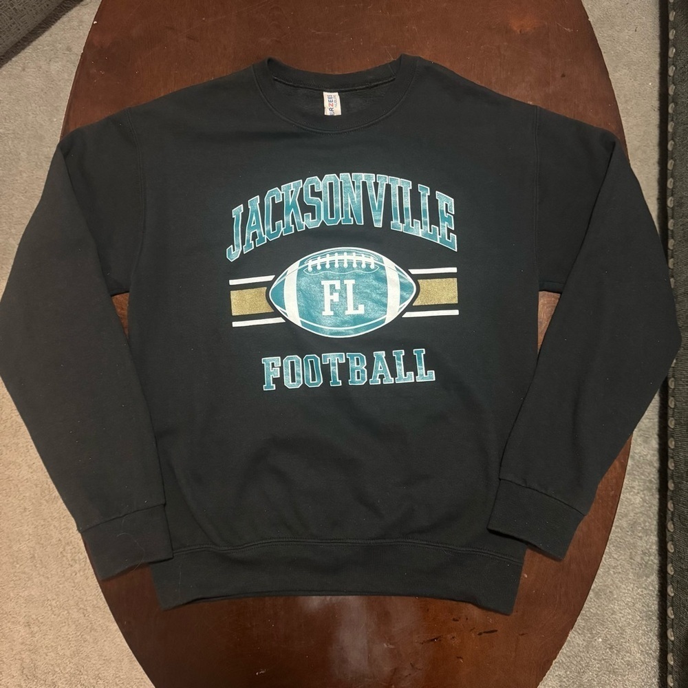 Jacksonville Football Crewneck Pullover Sweatshirt Unisex Black Size Sm JERZEES